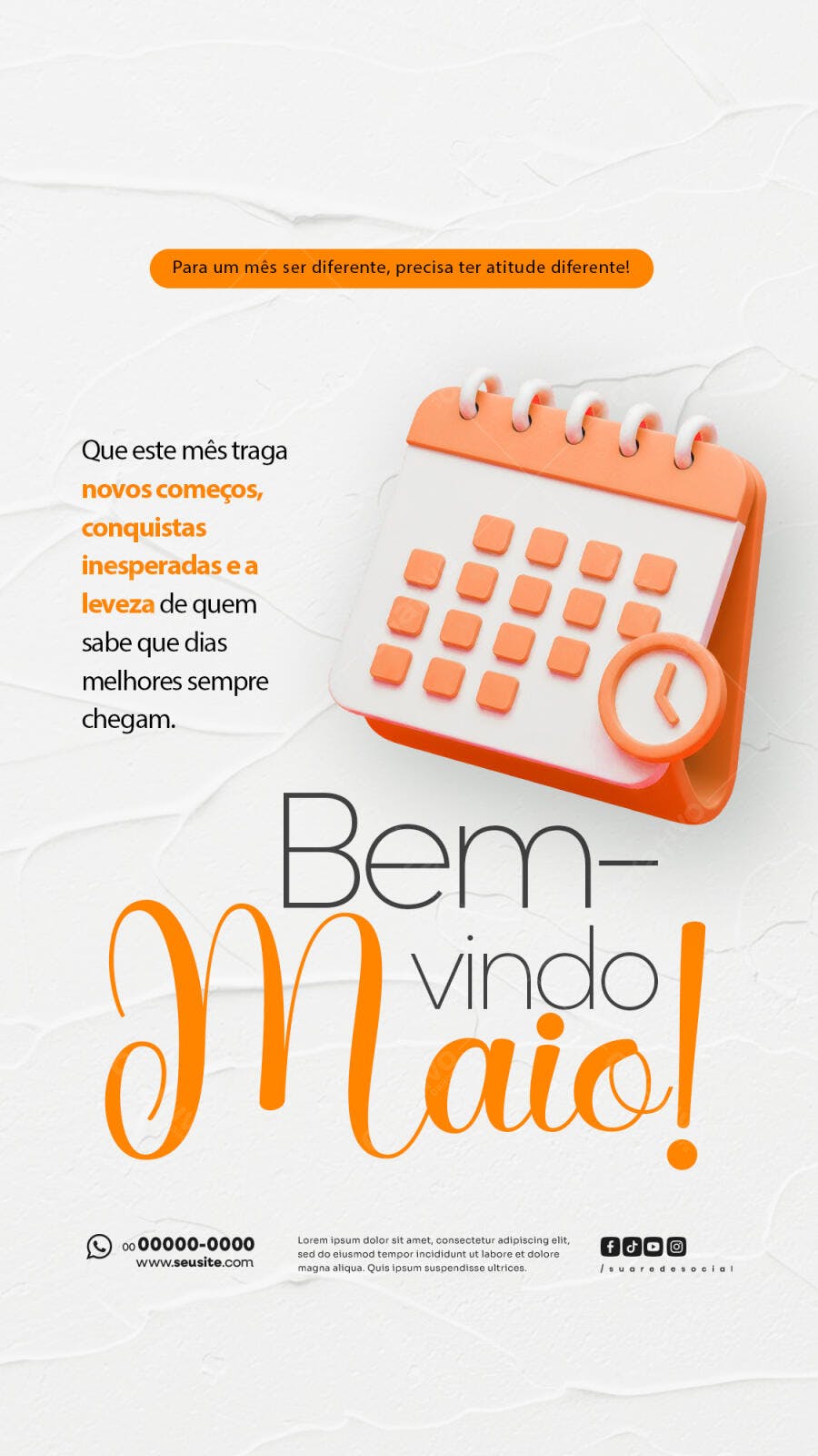 Flyer Boas Vindas Maio PSD Editável