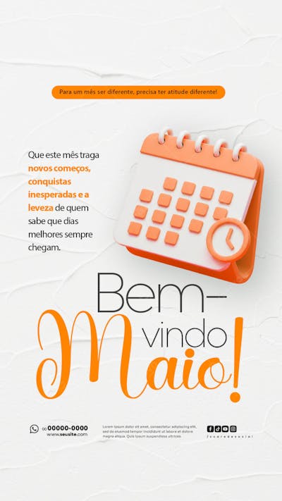 Bem Vindo Maio saudação mês social media post editavel STORY (19)