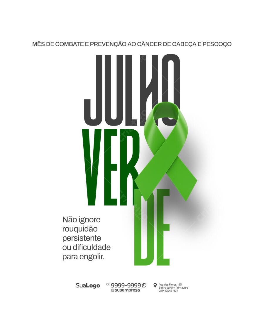 Flyer Julho Verde PSD Editável