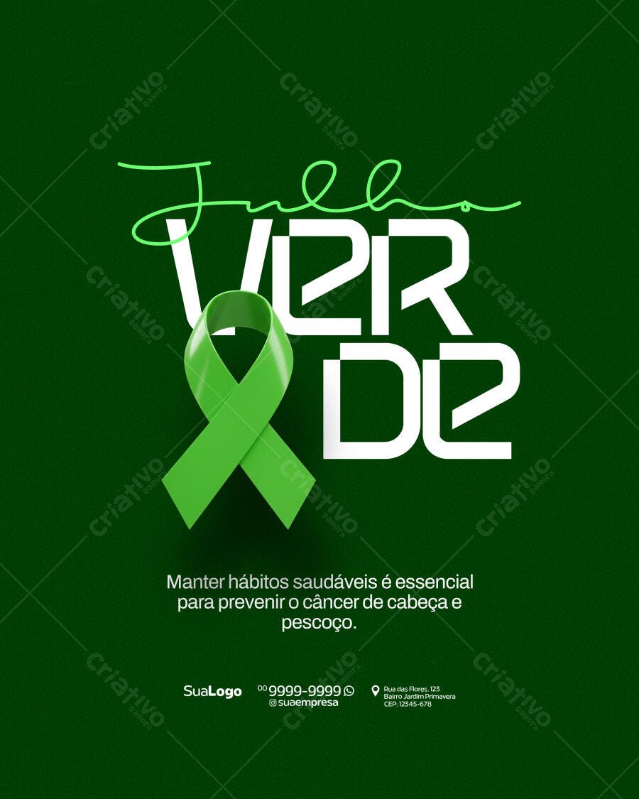 Flyer Julho Verde PSD Editável