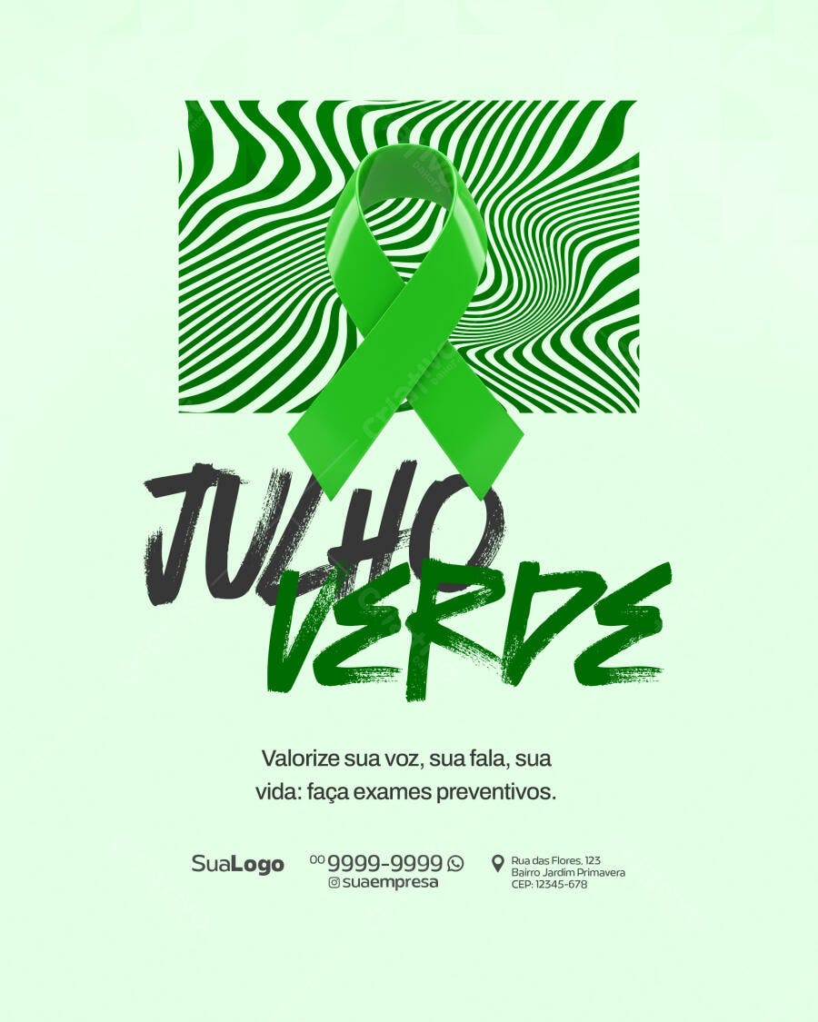 Flyer Julho Verde PSD Editável