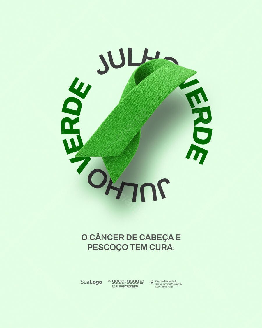 Flyer Julho Verde PSD Editável