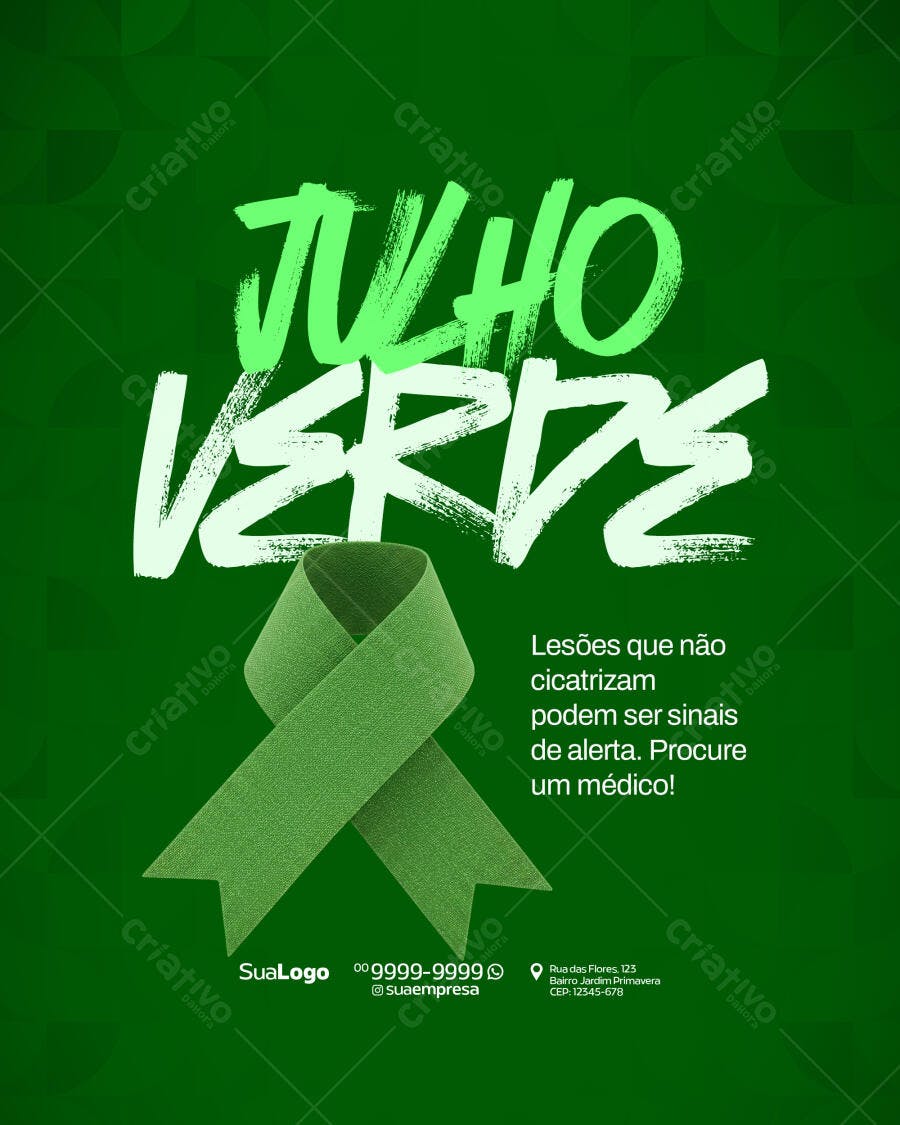 Flyer Julho Verde PSD Editável