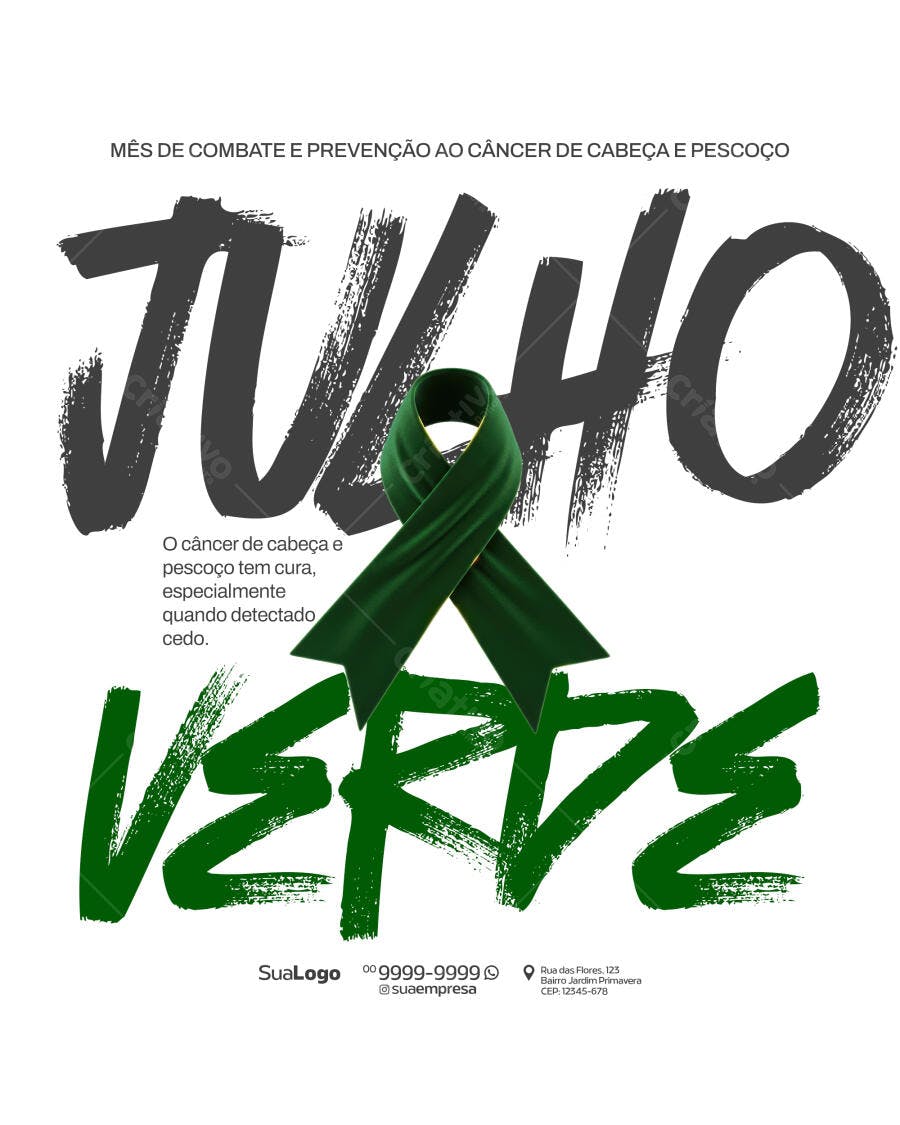 Post Julho Verde para Conscientização PSD Editável