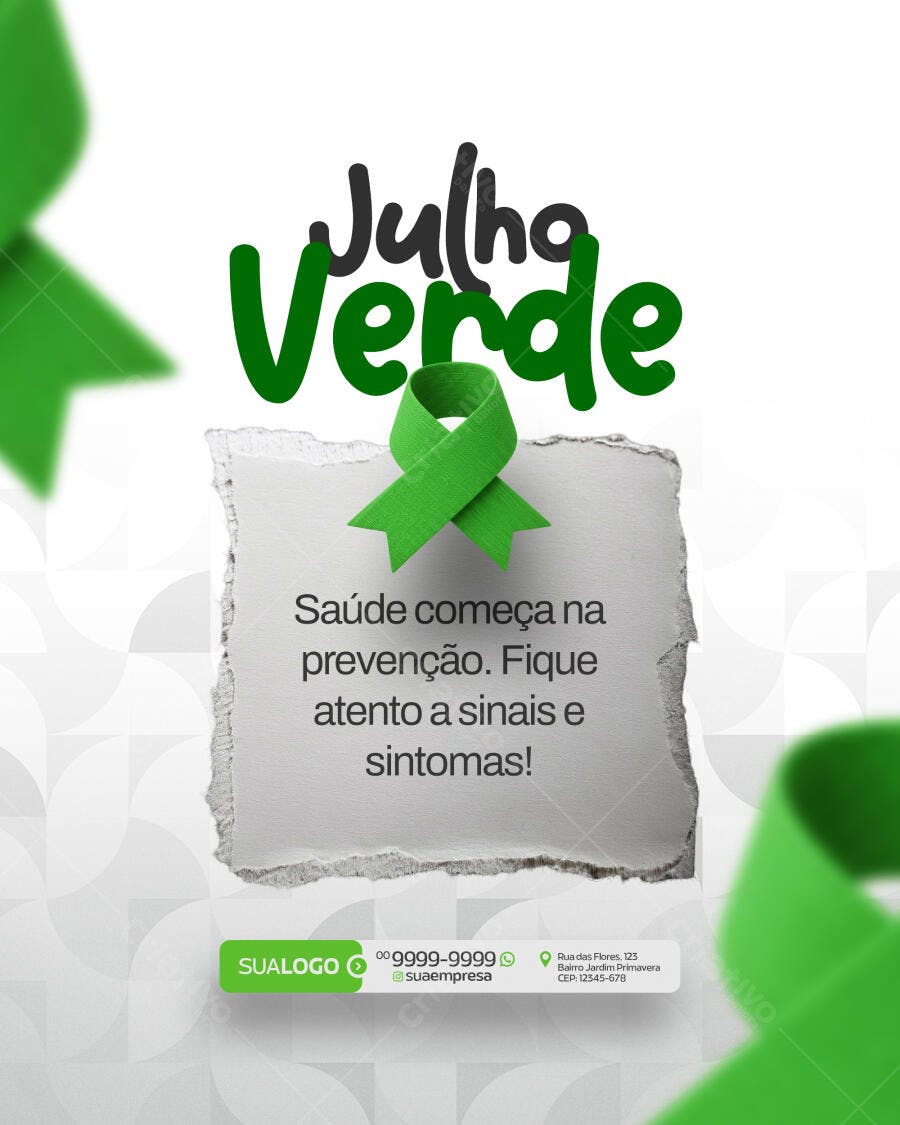 Post para Julho Verde PSD Editável