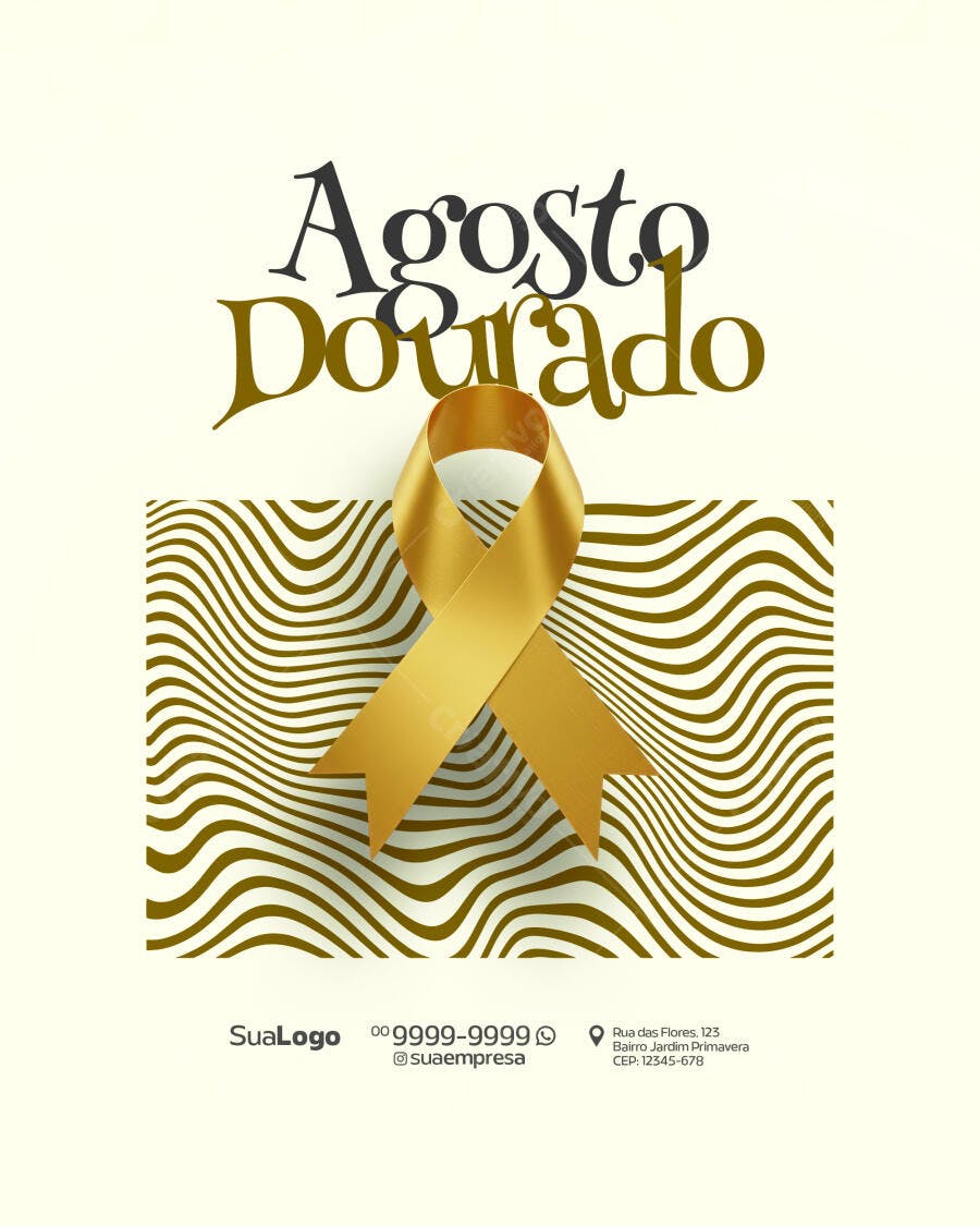 Flyer Agosto Dourado PSD Editável
