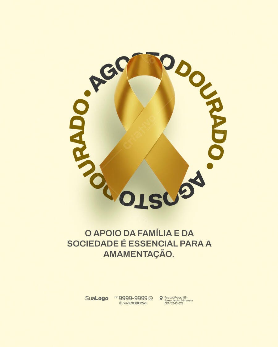 Flyer Agosto Dourado PSD Editável