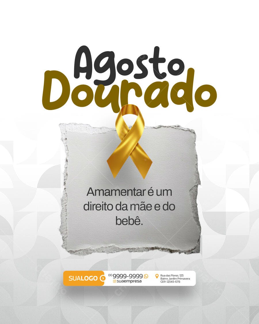 Post Agosto Dourado PSD Editável