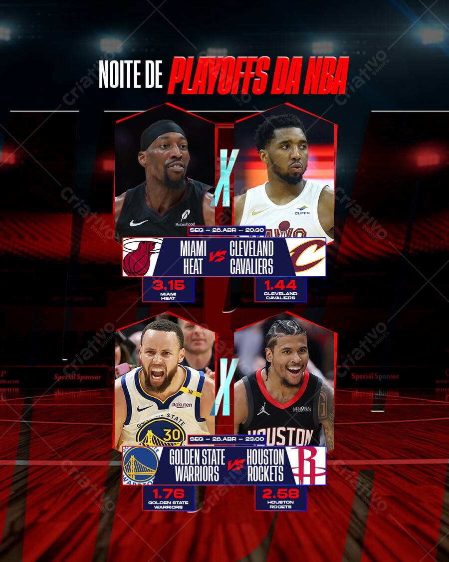 Flyer Playoffs NBA PSD Editável