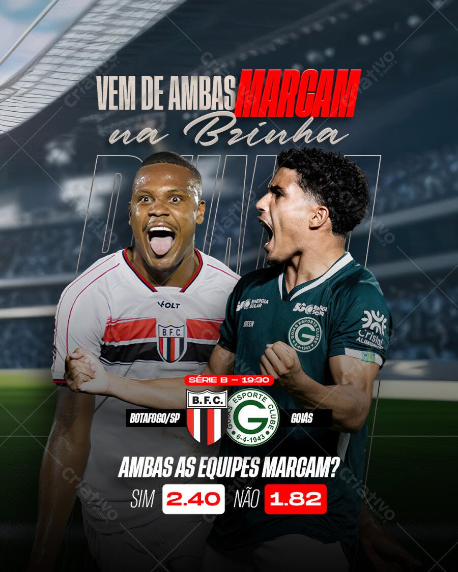 Flyer Botafogo x Goiás PSD Editável