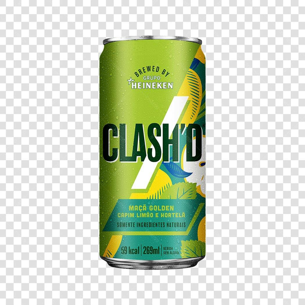 Mockup Lata Bebida Clash'D PNG com fundo transparente