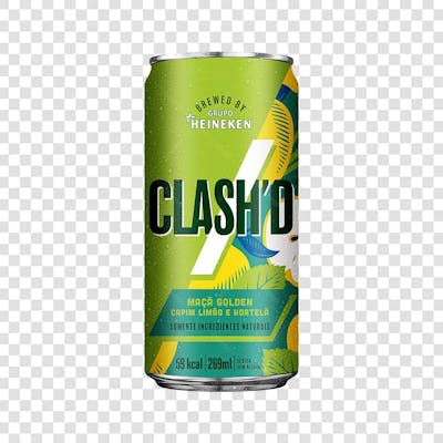 PNG LATA 269ML REFRIGERANTE MAÇÃ GOLDEN HORTELÃ E CAPIM LIMÃO CLASHD