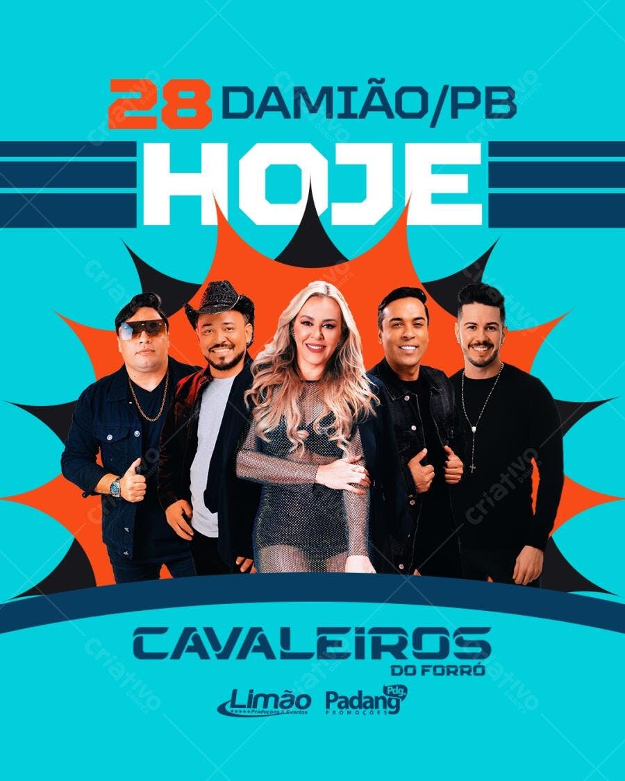 Flyer Cavaleiros do Forró em Damiao/PB PSD Editável