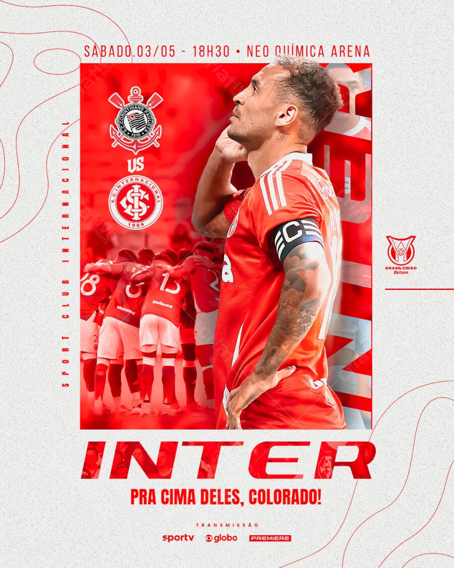 Flyer Jogo Internacional x Corinthians PSD Editável