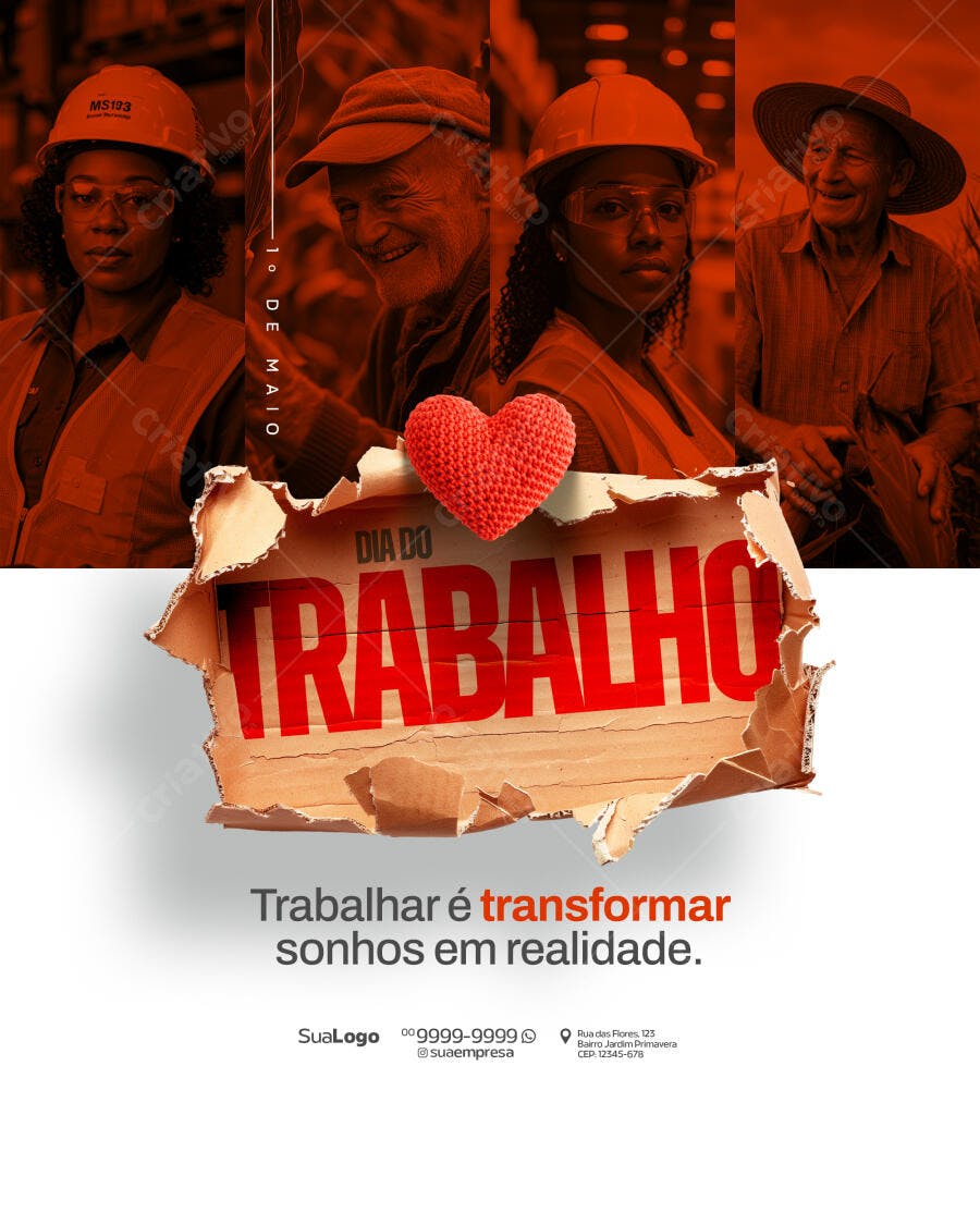 Flyer Dia do Trabalho PSD Editável