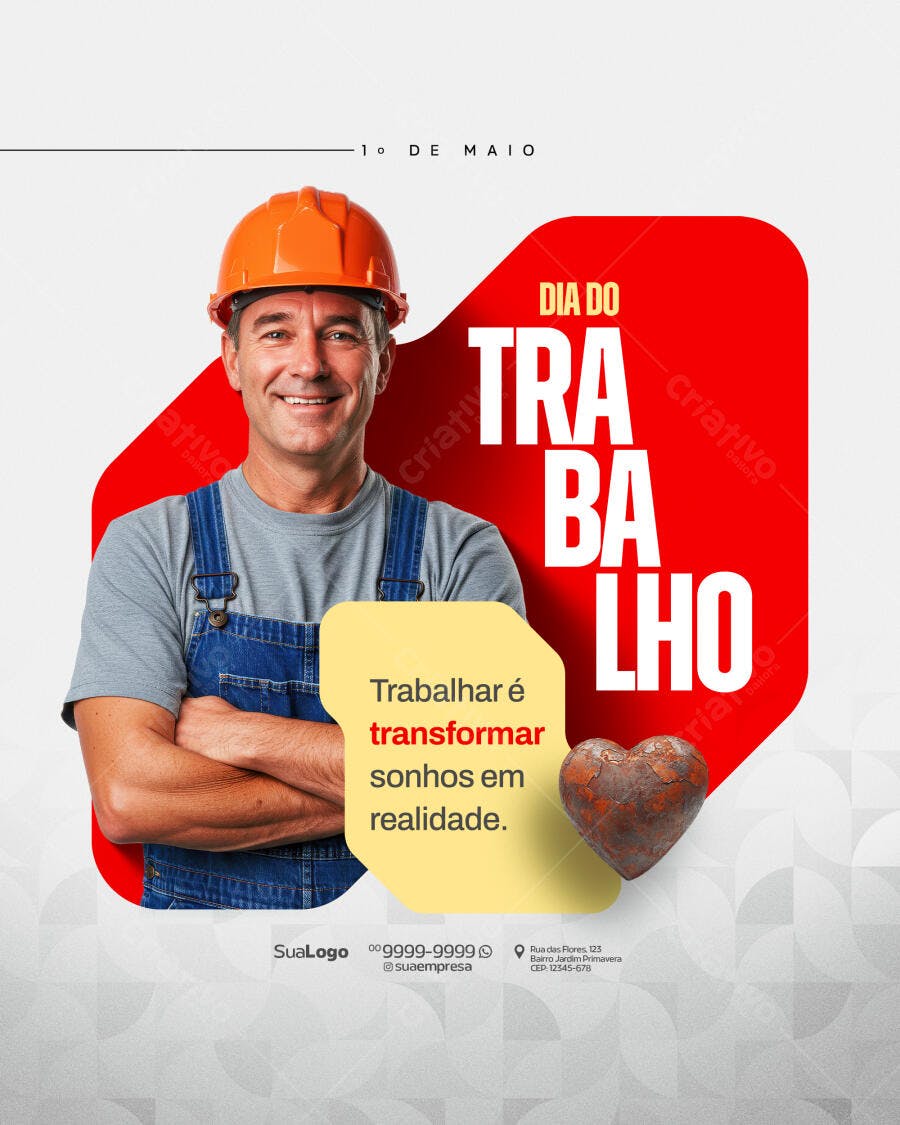 Flyer Dia do Trabalho PSD Editável