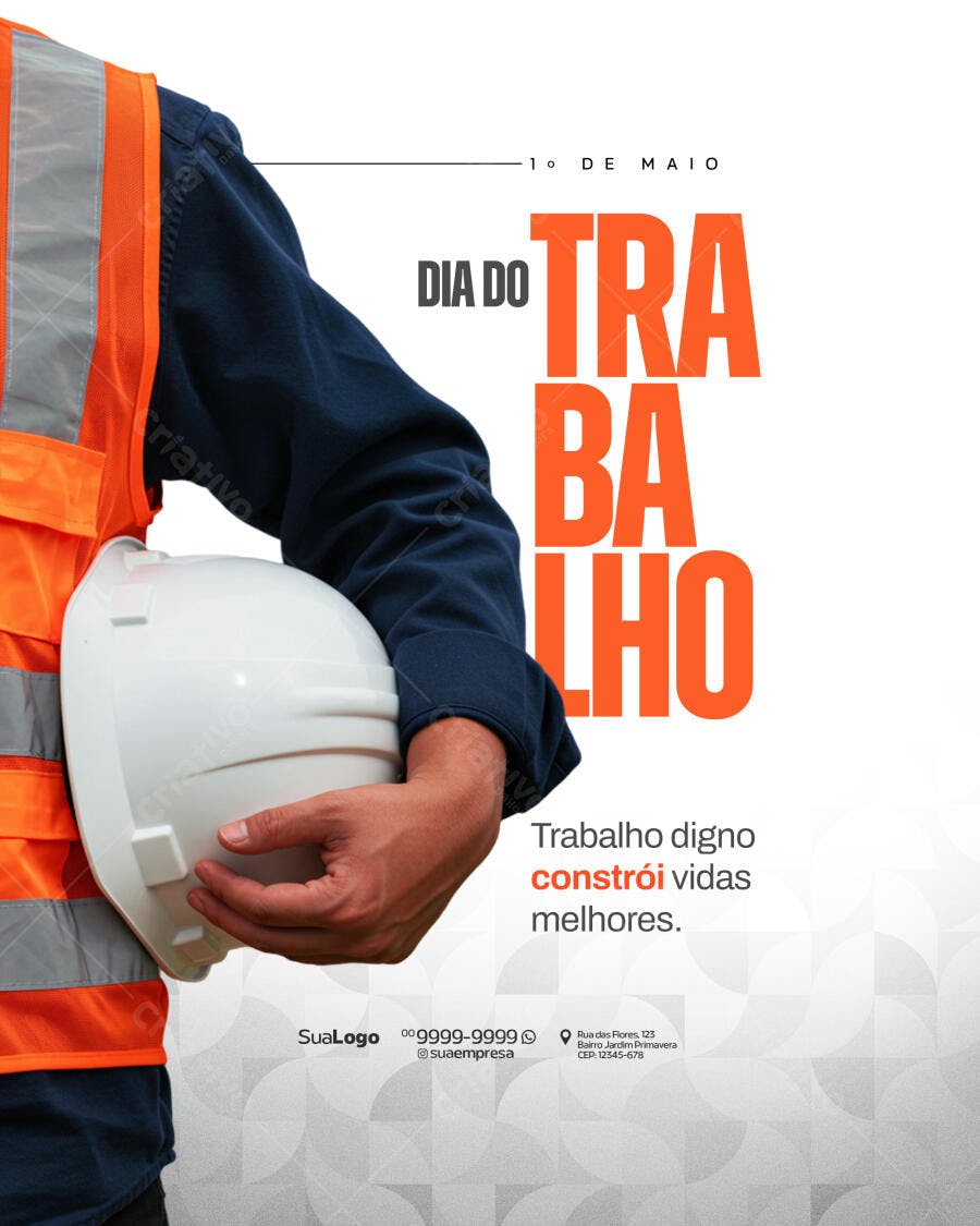 Flyer Dia do Trabalho PSD Editável