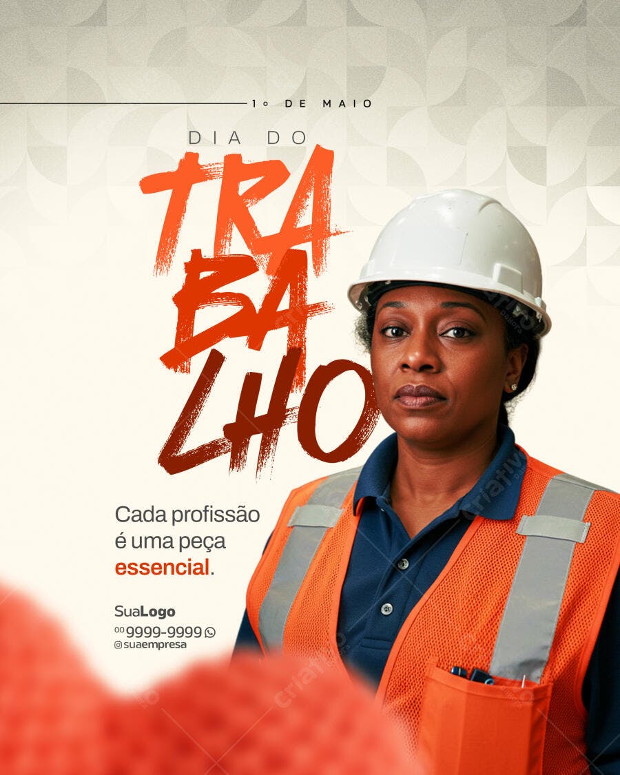 Poster Dia do Trabalho PSD Editável