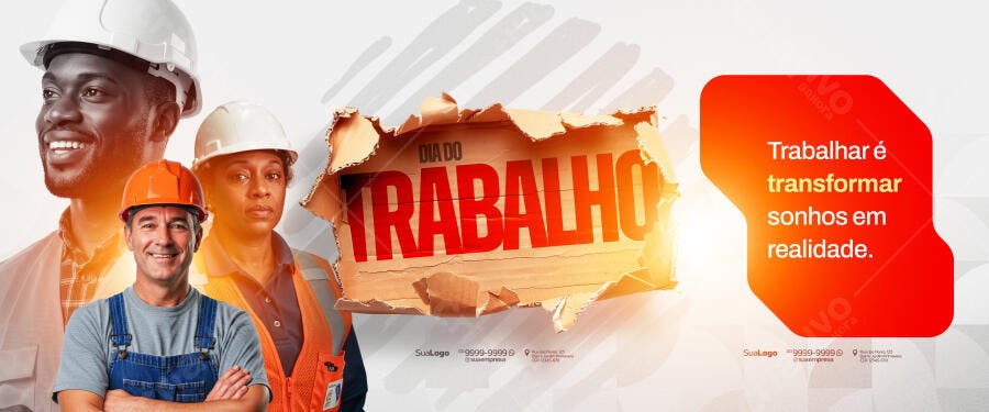 Flyer Dia do Trabalho PSD Editável