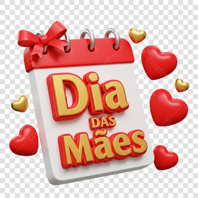 Selo 3d dia das mães calendário Grátis