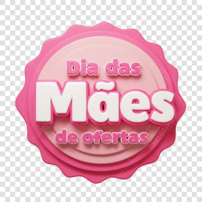 Selo 3d redondo dia das mães