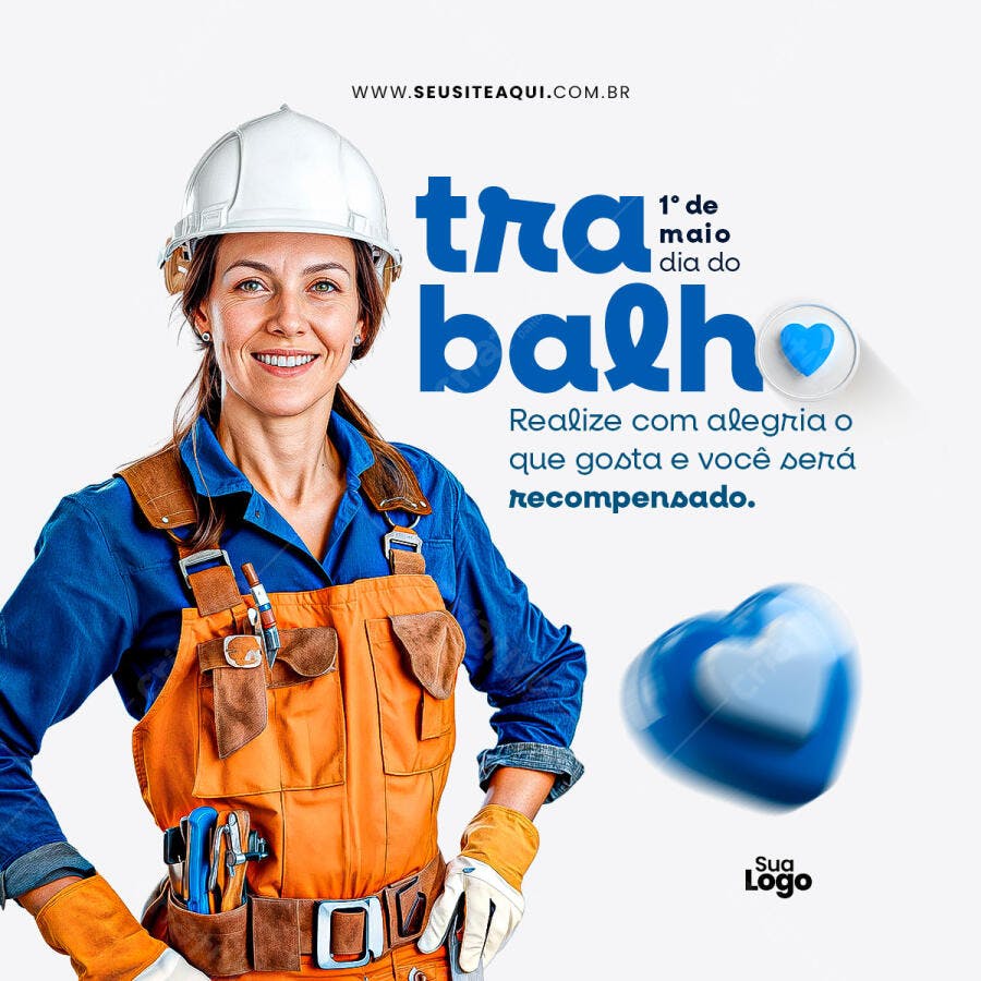 Post para Dia do Trabalho PSD Editável
