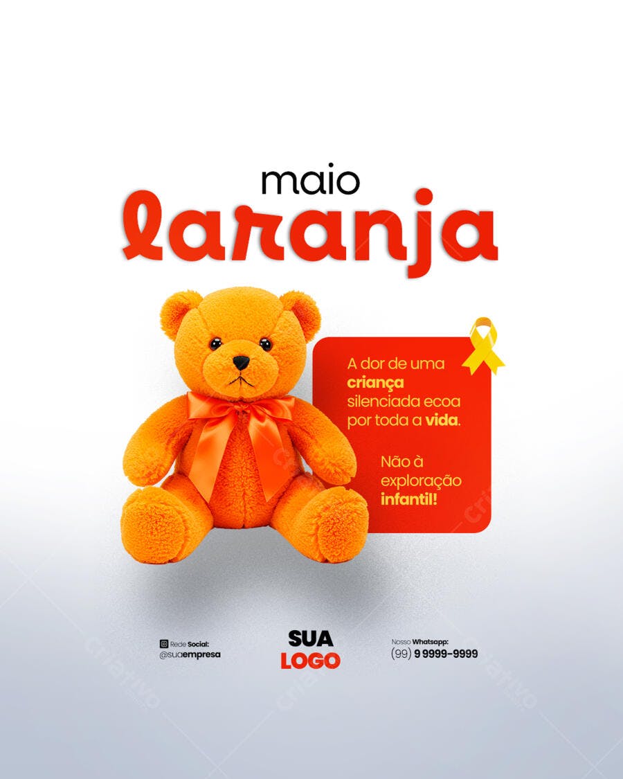Postagem Maio Laranja PSD Editável