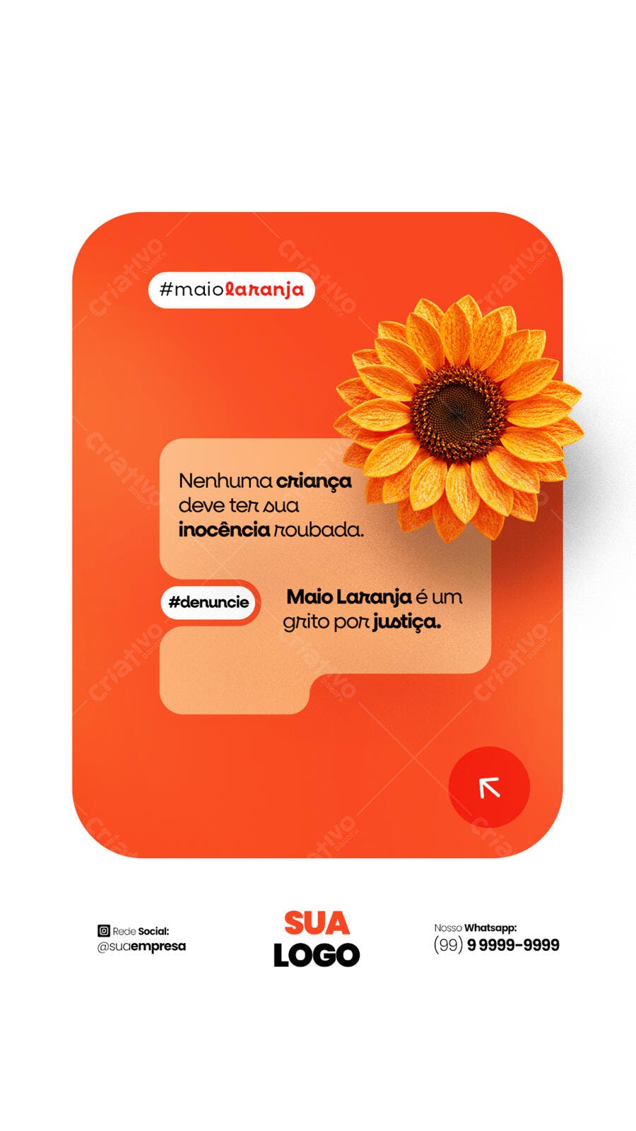 Postagem Maio Laranja PSD Editável