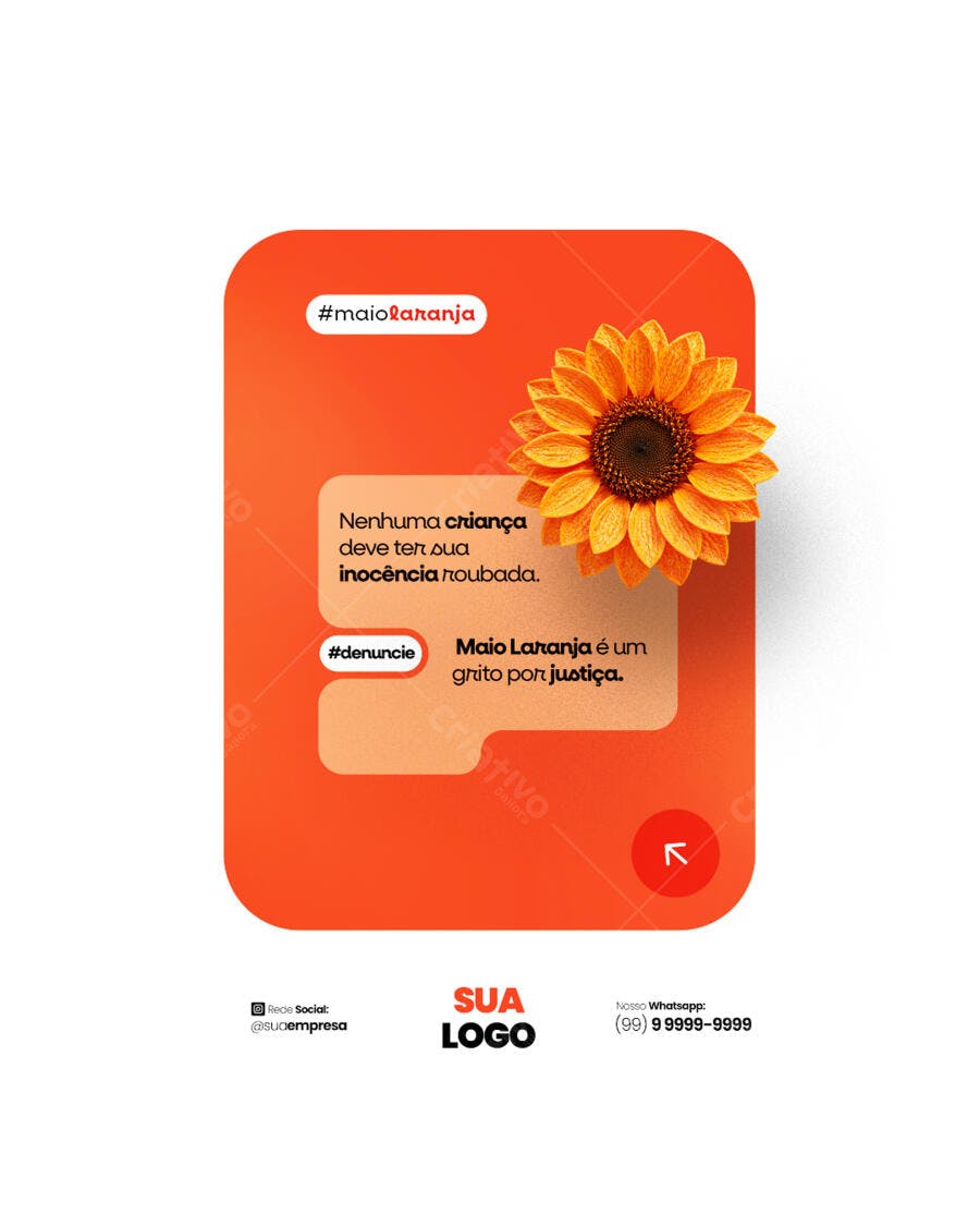 Postagem Maio Laranja PSD Editável