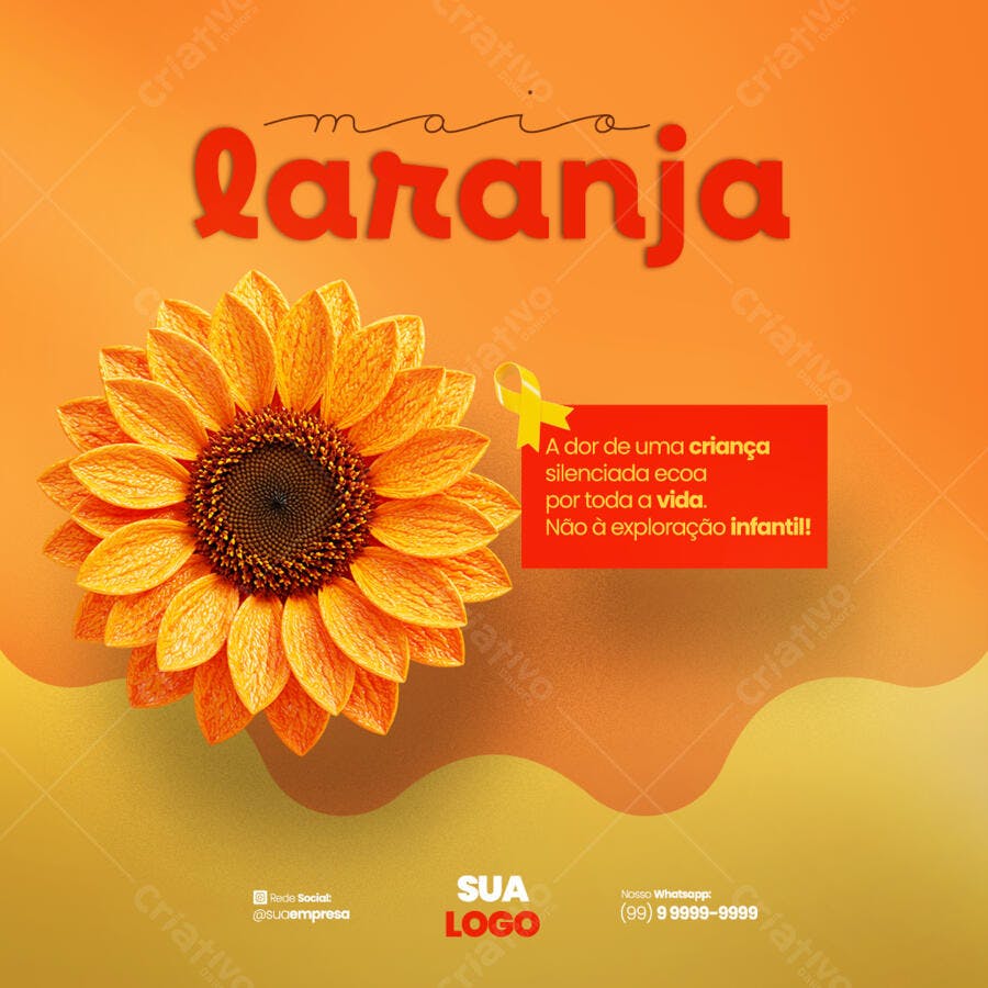Post para o Maio Laranja PSD Editável