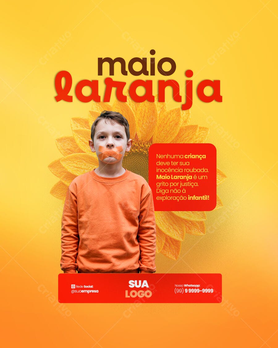 Flyer Maio Laranja PSD Editável