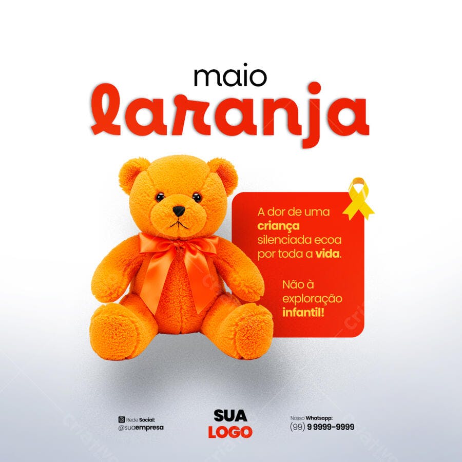 Postagem Maio Laranja PSD Editável