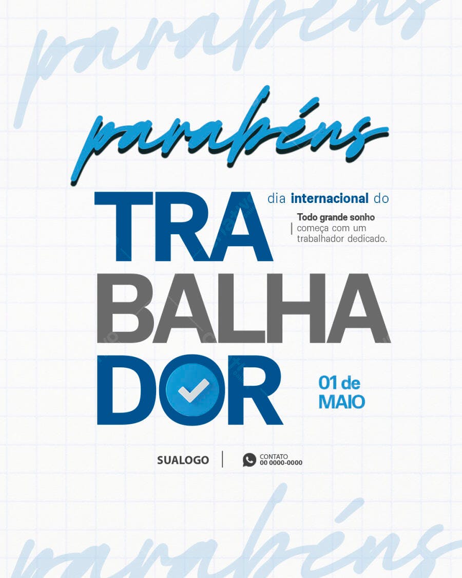 Flyer Dia do Trabalhador PSD Editável