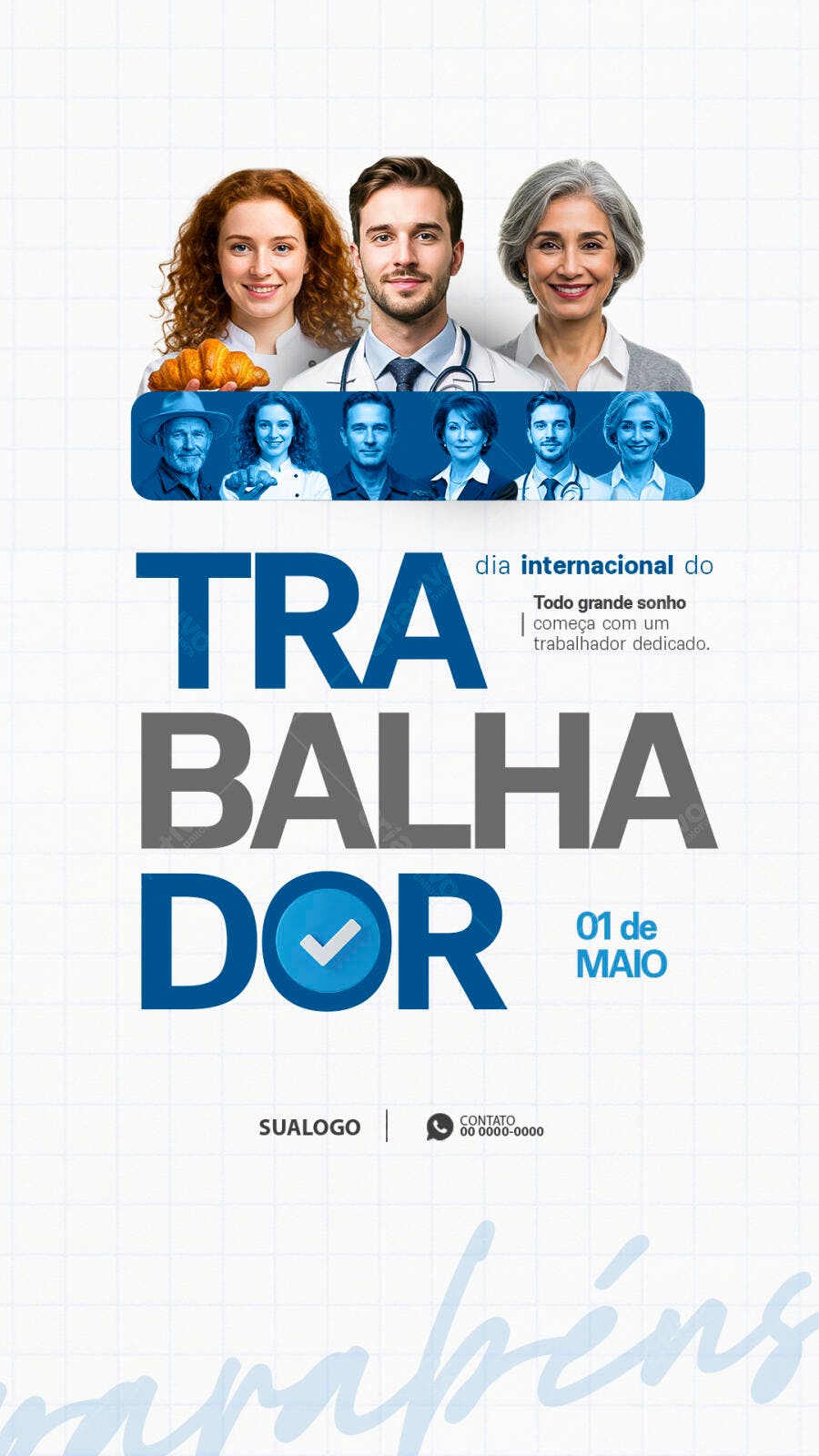 Flyer Dia do Trabalhador PSD Editável