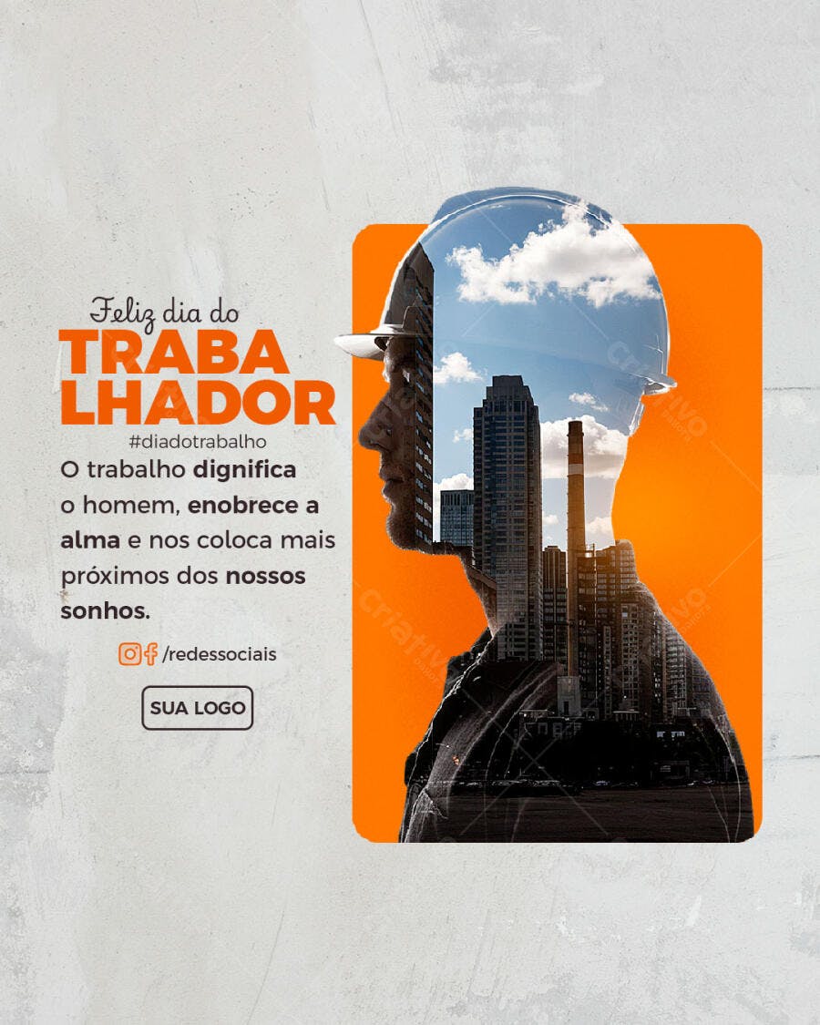 Postagem Dia do Trabalhador PSD Editável