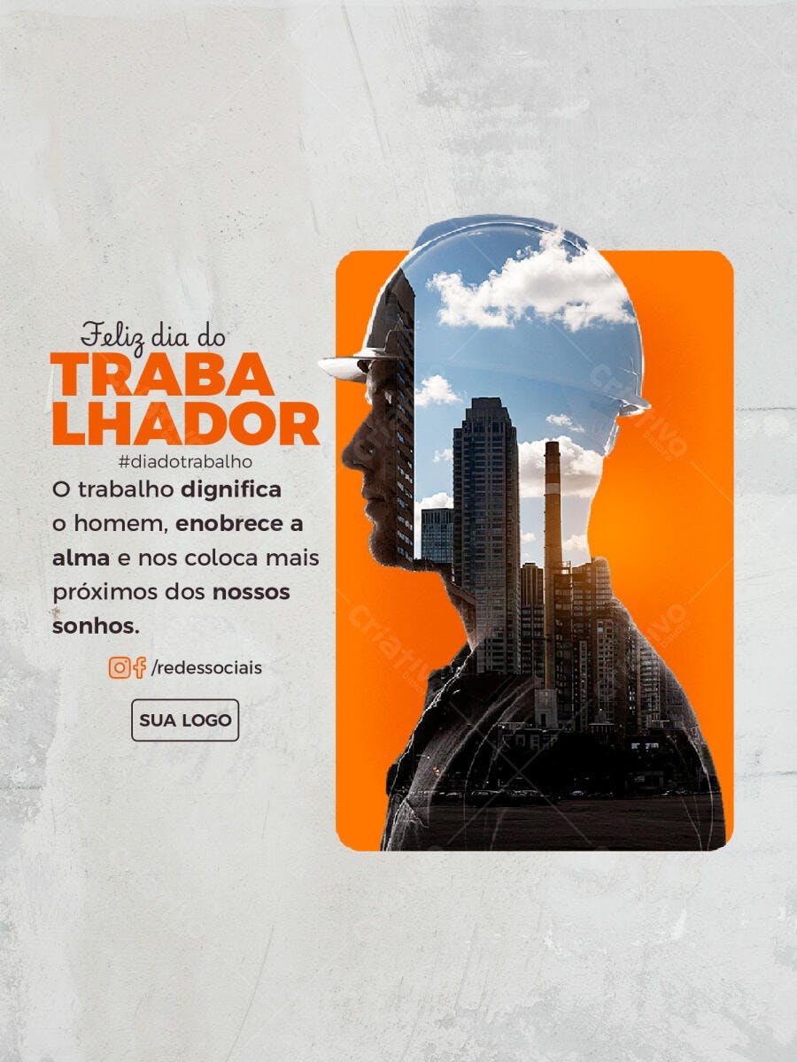Postagem Dia do Trabalhador PSD Editável