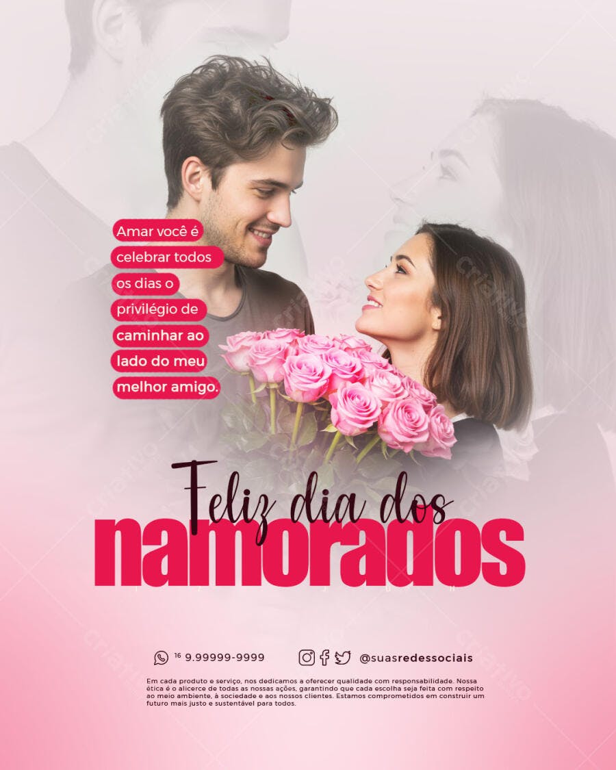 Flyer Dia dos Namorados PSD Editável
