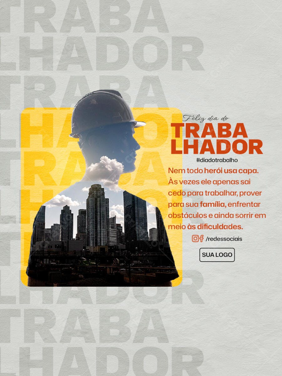 Post para Dia do Trabalhador PSD Editável