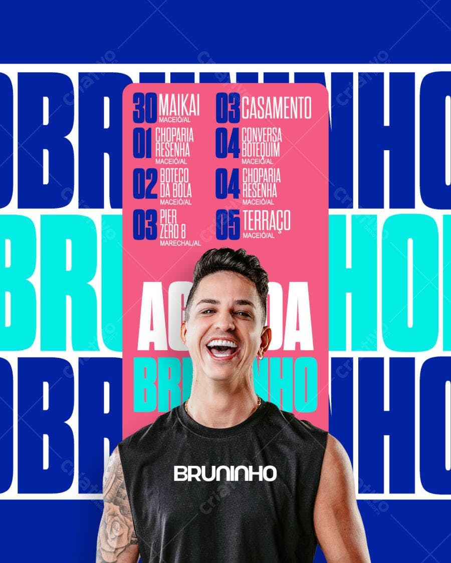 Flyer para Show do Bruninho PSD Editável