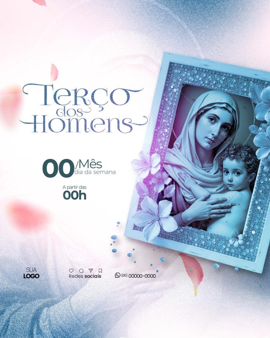 Flyer para Terço dos Homens PSD Editável