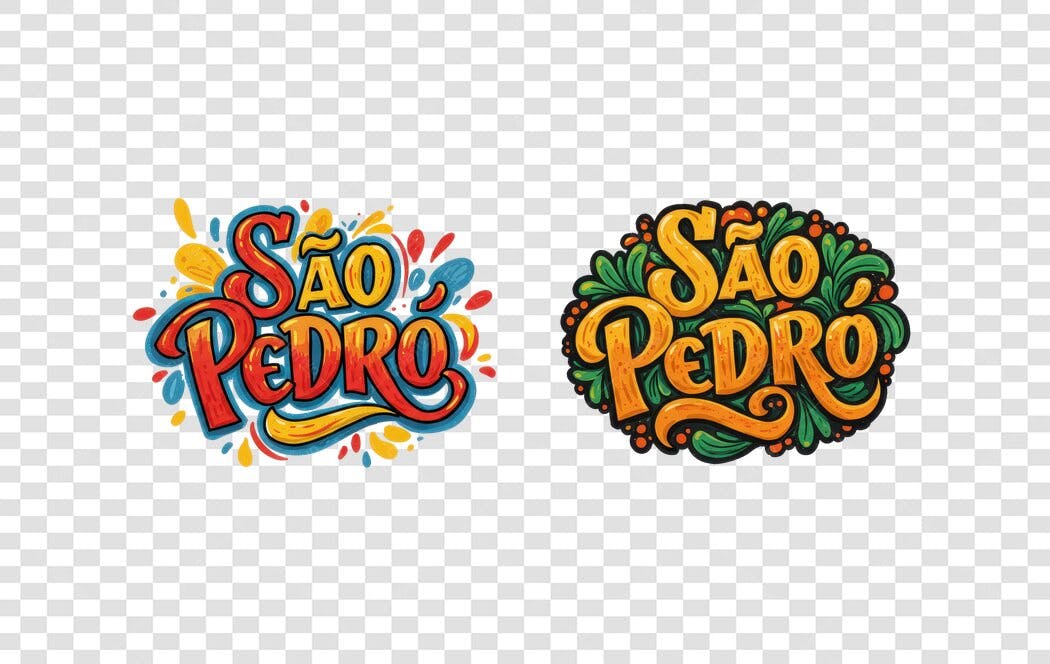 Logo São Pedro Festa Junina PNG com fundo transparente