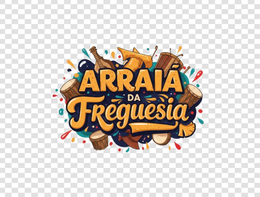 Banner Festa Junina Arraial da Freguesia PNG com fundo transparente