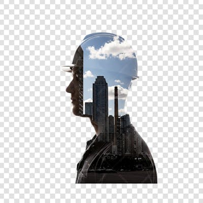 Silhueta de operário de construção civil
