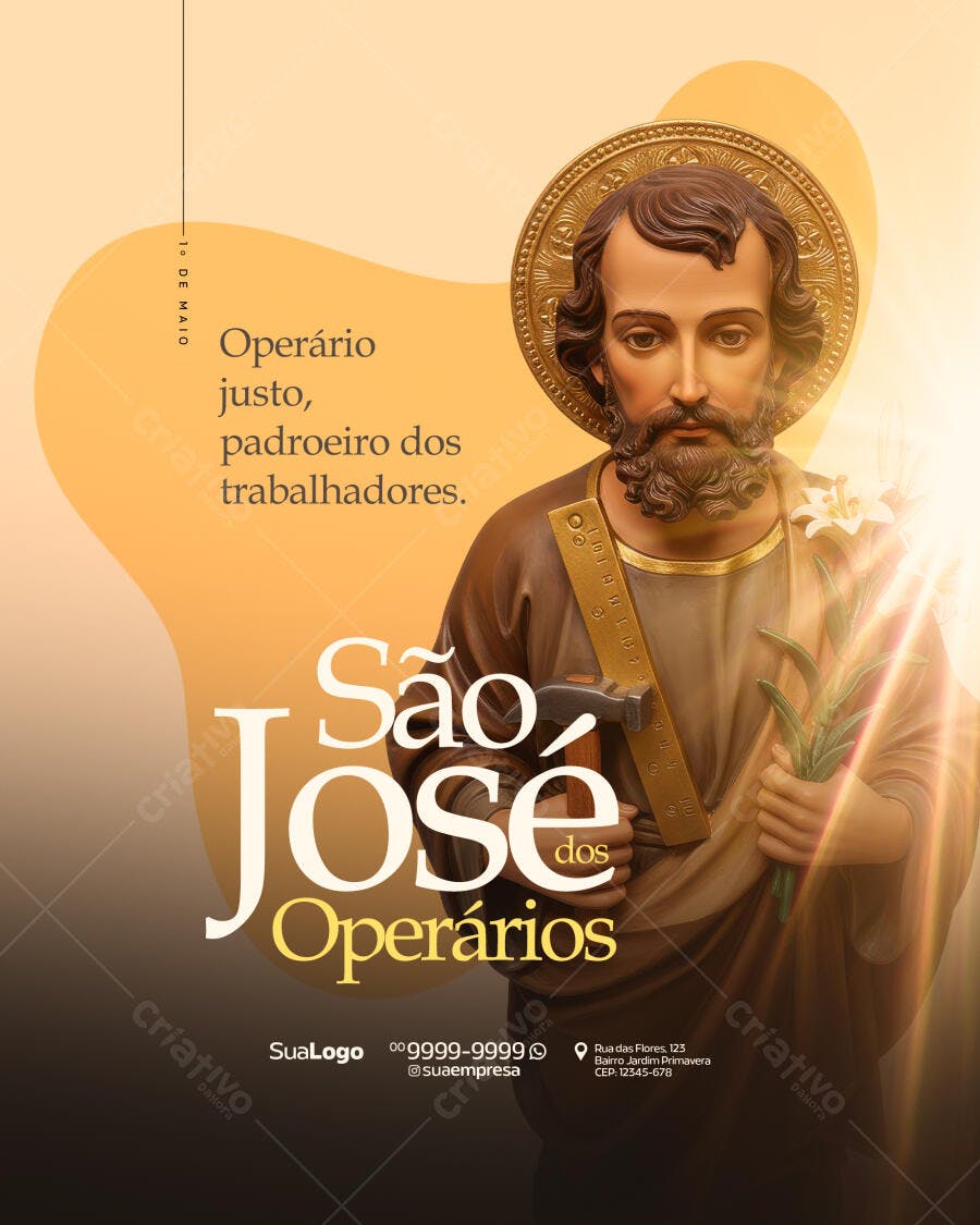 Flyer Dia de São José Operário PSD Editável