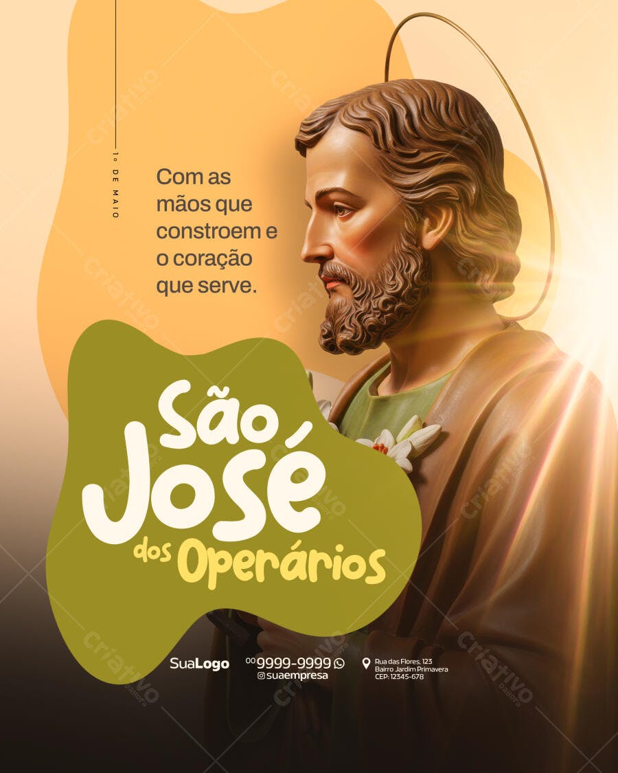 Flyer Dia de São José Operário PSD Editável