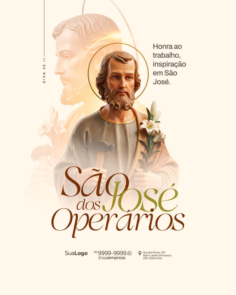Flyer Dia de São José Operário PSD Editável