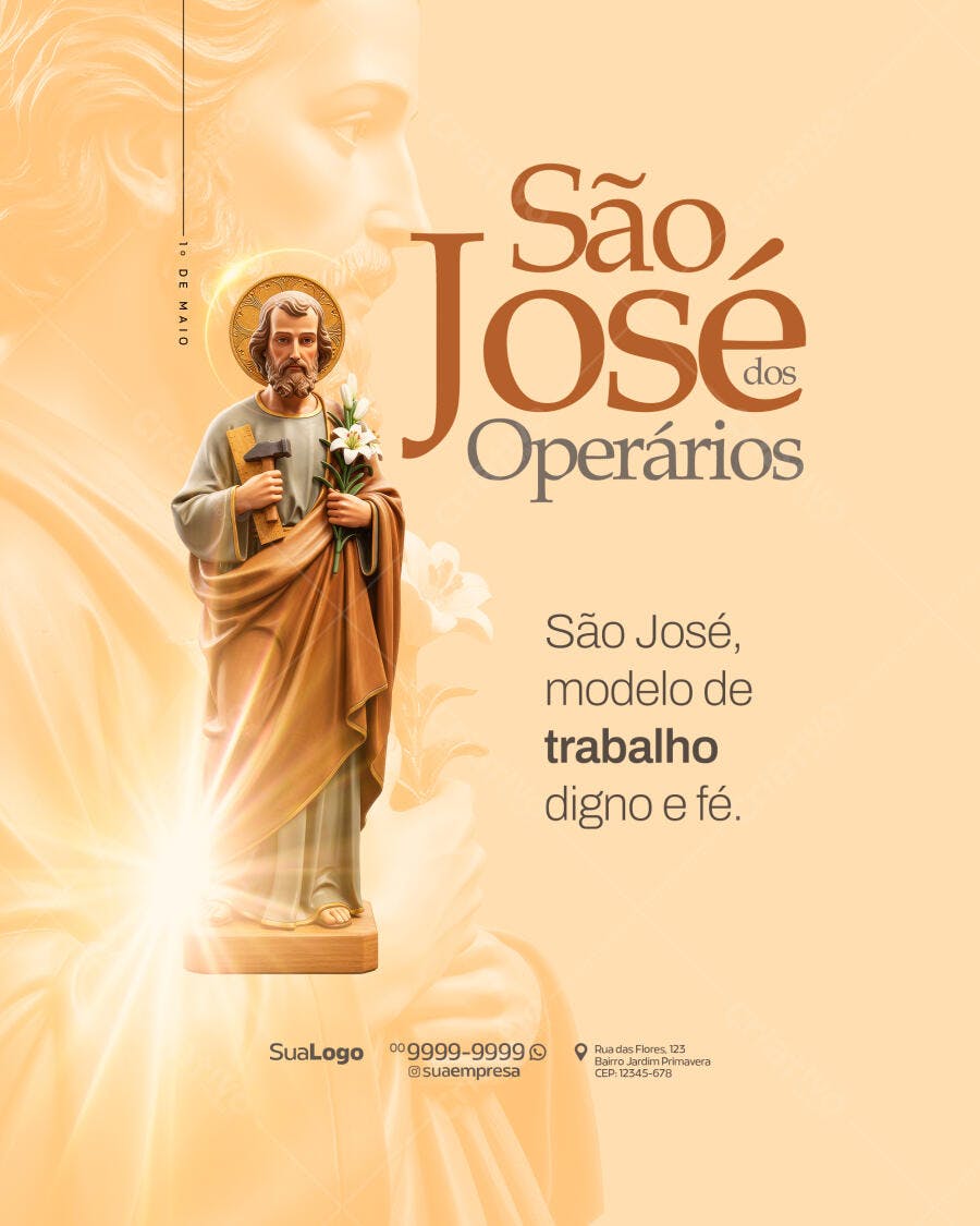 Flyer Dia de São José Operário PSD Editável