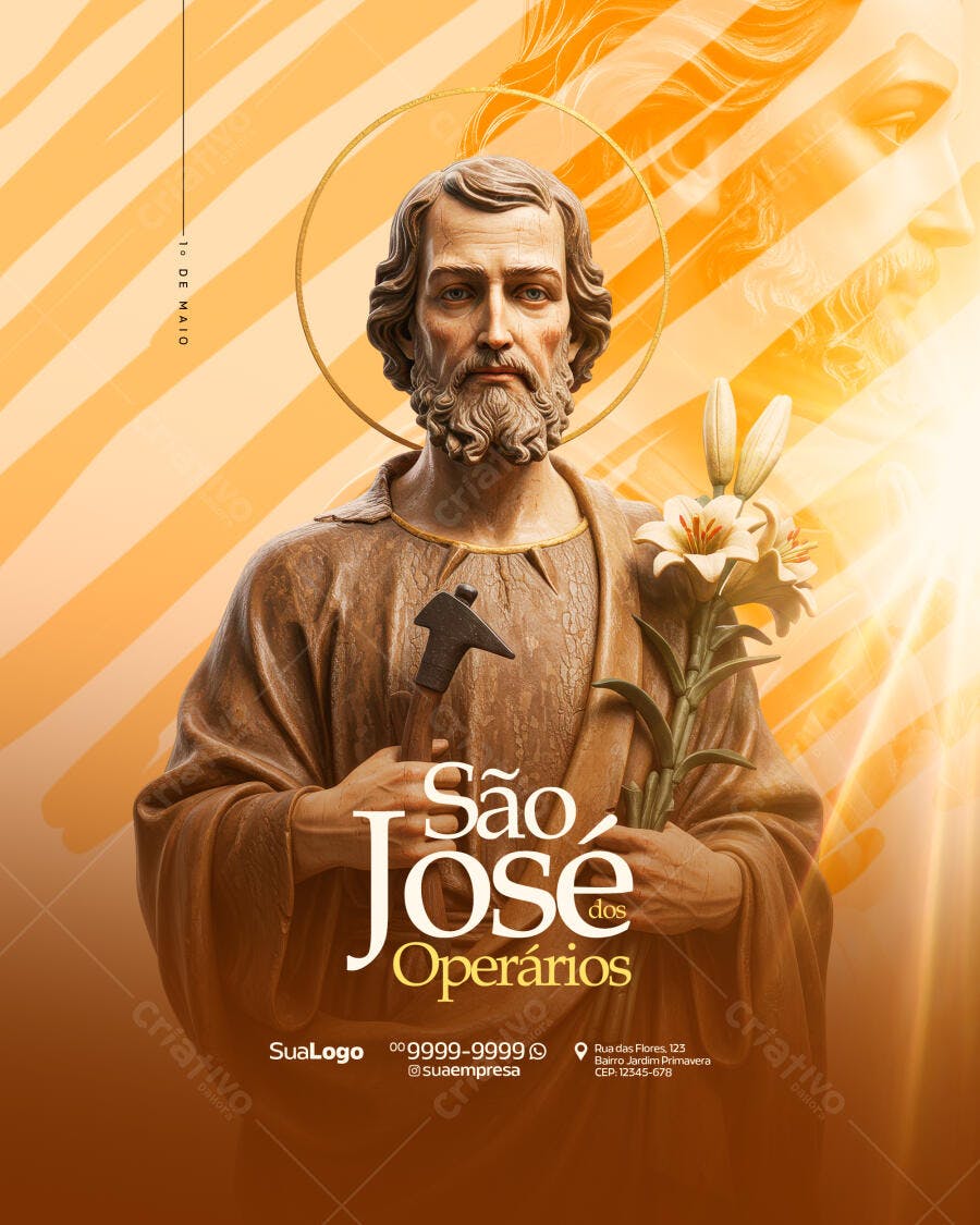Flyer Dia de São José Operário PSD Editável