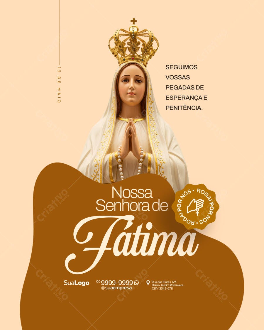 Flyer 13 de Maio Nossa Senhora de Fátima PSD Editável