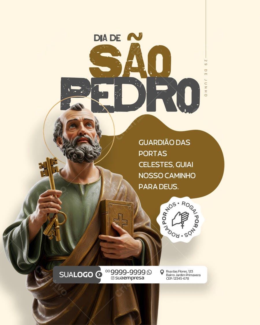 Flyer Dia de São Pedro PSD Editável